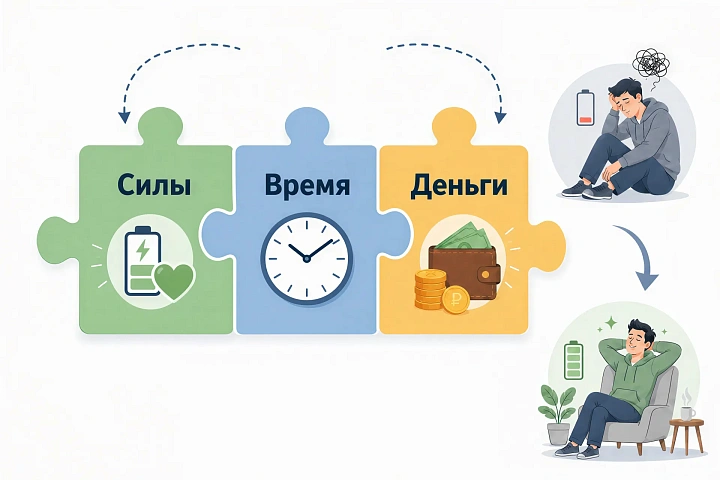 Три ресурса: силы, время и деньги